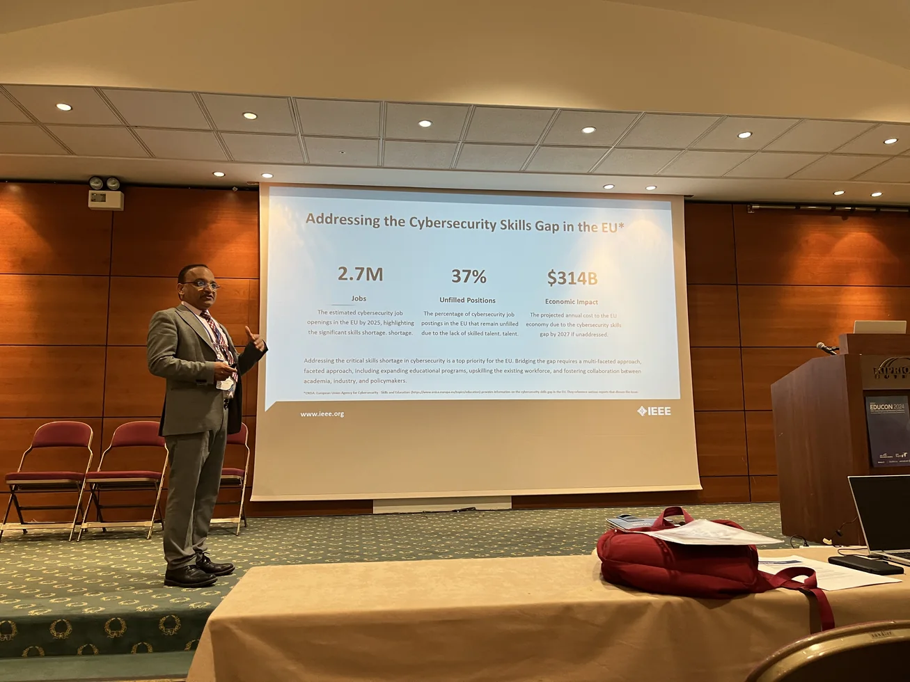 Paresh Rathod at IEEE EDUCON 2024 research and innovation event